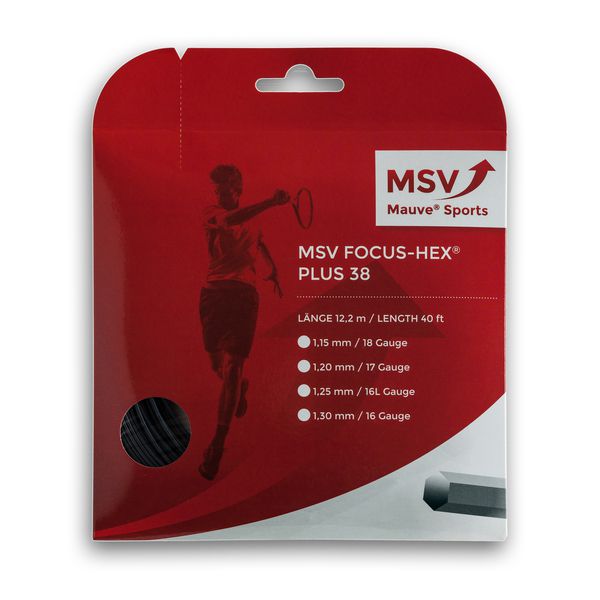 MSV Focus HEX® Plus 38 Tennissaite 12m 1,20mm schwarz